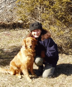 Marcia and her office/walking buddy, Sadie